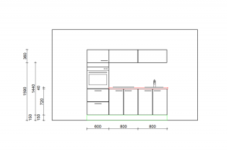 Kuhinjski blok Start 220 cm