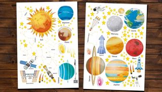Stenska nalepka planeti v vesolju