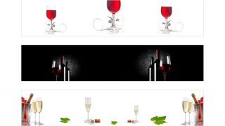Stenska obloga kuhinje, grozdje in vino